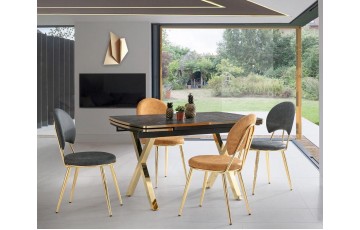 Duru Sandalye Gold Masa Pirinç Kaplama