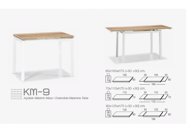 Açılabilir Melamin Masa KM09