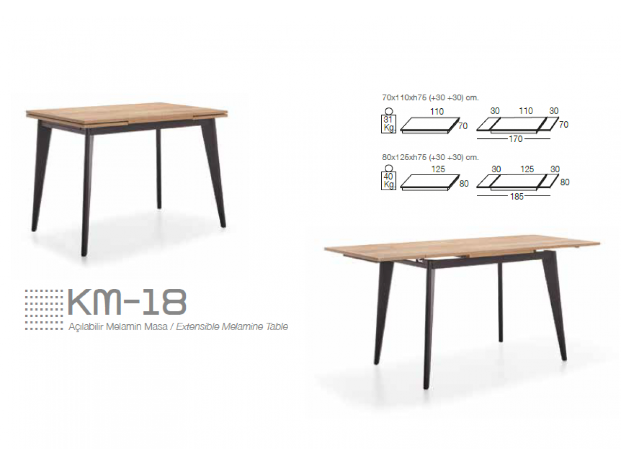 Acilabilir Melamin Masa Km18